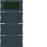 BERKER B.3/B.7 Przycisk potrójny z regulatorem temperatury i wyświetlaczem do ramki aluminium i antr