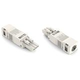 WINSTA MINI gniazdo 3-torowe białe z obudową odciążającą naciąg