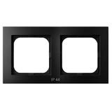 AS Ramka podwójna do łączników IP-44 - kolor czarny metalik
