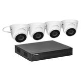 HIKVISION Zestaw monitoringu składający się z 4 kopułkowych kamer IP-CAM-T240H oraz z 8-kanałowego r
