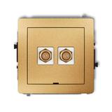 DECO Mechanizm gniazda antenowego podwójnego typu F (SAT) pozłacany, bez pola opisowego złoty