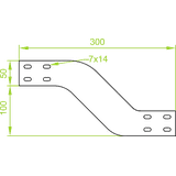Obejście pionowe 200x50mm Grubość 2,00 mm OPNZC200H50 353720 BAKS