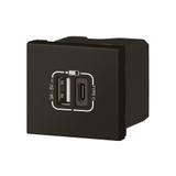 MOSAIC - Gniazdo USB typ A + typ C z szybkozłączem, Legrand