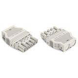 WINSTA wtyk 5-torowy z obudową odciążającą naciąg biały