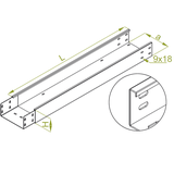 KZLWC500H100/3 Korytko wzmocnione z łącznikiem wspawanym 2,0 mm