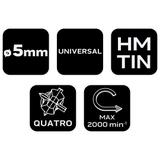 Wiertło uniwersalne HM, 5 mm