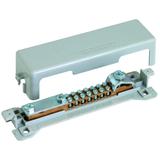 Szyna wyrównywania potencjałów MS z pokrywą, 7 zacisków 2,5-16 mm2, 1 zacisk na płask. 30x3,5 mm lub