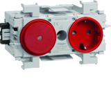 tehalit.WA Gniazdo SCHUKO z przełącz. WAGO montaż krawędziowy czerwony GS11013020 HAGER