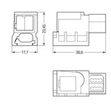 WINSTA IDC moduł zasilający 2-torowy czarny
