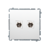 Simon Basic Gniazdo antenowe typu F podwójne biały