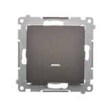 Simon 54 Łącznik schodowy z podświetleniem LED bez piktogramu 10A 250V szybkozłączka brąz mat DW6L.01/X/46 KONTAKT