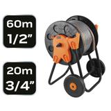 Wózek na wąz ogrodowy, tworzywo sztuczne, do 60 m węza 1/2"