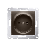 Simon 54 Gniazdo bez uziemienia z przesłonami 16A z. śrub. brąz mat