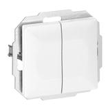 Łącznik podtynkowy schodowy podwójny Pearl, 10A, 250V, WP-2/5P, biały OR-OE-7702/2/W ORNO