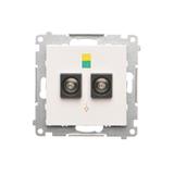 Simon 55 Gniazdo ekwipotencjalne podwójne Biały mat