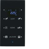BERKER KNX TS Sensor dotykowy potrójny z regulatorem temperatury konfigurowalny szkło czarny 75643135 HAGER