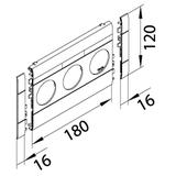 tehalit.WA Maskownica potrójna ABS bezhalogenowy 120mm lakierowanaier aluminium GB12030LAN HAGER