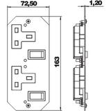 AP MT2 BS 2xSS0, Gniazdo BS z pokrywą