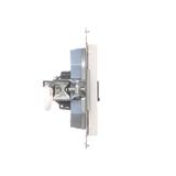 Simon 55 Gniazdo komputerowe pojedyncze RJ45 kategoria 6 z przesłoną przeciwkurzową Biały mat