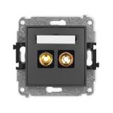 ICON Mechanizm gniazda głośnikowego pojedynczego (typu banan - czerwony i czarny, pozłacany, 4 mm2,