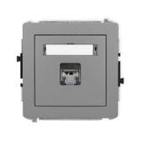 DECO Mechanizm gniazda komputerowego pojedynczego 1xRJ45, kat. 5e, ekranowany, 8-stykowy szary mat