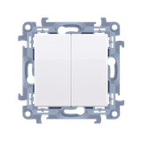 Simon 10 Łącznik schodowy podwójny bez piktogramu 10A z. śrub. biały