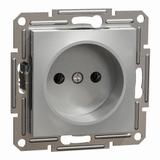 Asfora, gniazdo pojedyncze 2P, bez ramki, aluminium