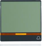 BERKER Q.x Klawisz 2 soczewką duż. z polem opisowym nadrukowany symbol dzwonek antracyt aksamit 1696