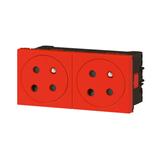 Mosaic Gn 2x2P+Z Z Blokadą Podłącz Przez Zaciski Automatyczne-4 Moduły Czerwone 16A-250V 278184L LEGRAND
