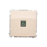 Simon Basic Gniazdo telefoniczne RJ11 uniwersalne pojedyncze Montaż na łapki lub wkręty beż