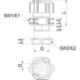 V-TEC TB25 3x7 Dławik kablowy, rozdzielny