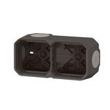 NOWE PLEXO - PUSZKA NATYNKOWA PODWÓJNA Z PRZEPUSTEM MEMBRANOWYM ANTRACYT