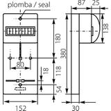 Tablica licznikowa TLR-1F (N+PE) z szybką 10.2A OPATÓWEK