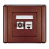 FLEXI Gniazdo antenowe poj. typu F (SAT) + gniazdo komp. poj. 1xRJ45, kat. 6 ekranowane, 8-stykowe b