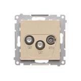 Simon 55 Gniazdo antenowe satelitarne podwójne SAT-SAT-RTV 2x Wejście: 5 MHz÷2,4 GHz Szampański mat