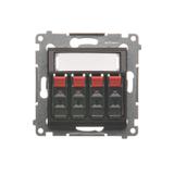 Simon 54 Gniazdo głośnikowe 4-krotne Przekrój przewodów dla wejścia i wyjścia 25 mm2 brąz mat