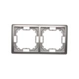 Simon Basic Standard Ramka 2-krotna – uniwersalna poziom i pion stal inox BMR2/21 KONTAKT