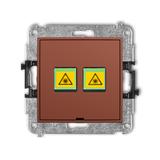 ICON Mechanizm gniazda światłowodowego/optycznego podwójnego, bez pola opisowego terakota