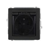 DECO Mechanizm gniazda bryzgoszczelnego z uziemieniem 2P+Z (klapka dymna, przesłony torów prą