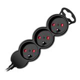 Przedłużacz 3x2P+Z,1,4m, 3x1mm2, czarny