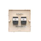 Simon Basic Gniazdo telefoniczne RJ12 podwójne Montaż gniazda na wkręty do puszki beż