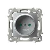 SZAFIR Gniazdo pojedyncze z przesłonami torów prądowych - kolor srebro