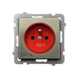 SONATA Gniazdo pojedyncze z uziemieniem DATA - kolor nowe srebro