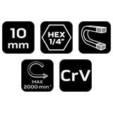 Nasadka magnetyczna 10x65mm trzpień 1/4'' GRAPHITE 57H993 GTX 57-993 GTX Poland