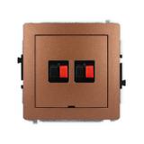 DECO Mechanizm gniazda głośnikowego podwójnego, bez pola opisowego brązowy metalik