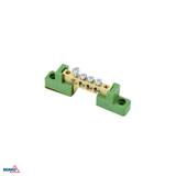 LISTWA ZACISKOWA NA IZOLATORACH PŁASKICH 6x9 4-TOROWA ZIELONA