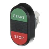 Przycisk podwójny, niepodświetlany START-STOP czarne pole MPD4-11B