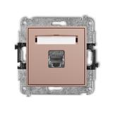 ICON Mechanizm gniazda komputerowego pojedynczego 1xRJ45, kat. 6, ekranowany,  8-stykowy łososiowy