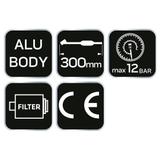 Pistolet do pompowania z manometrem o 63 mm, długa końcówka