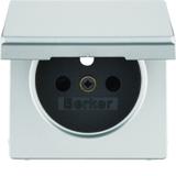 BERKER Q.x Płytka czołowa z przysłonami styków do gniazda z uziemieniem z pokrywą aluminium 39654360